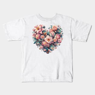 Flowers in a Heart for Mom Kids T-Shirt